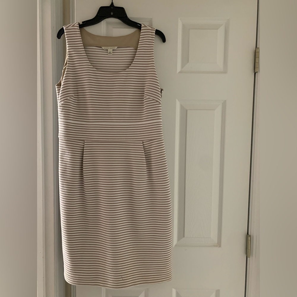 Size 14 Dress. Banana Republic. Stripped tank style. Flattering. Good shape.